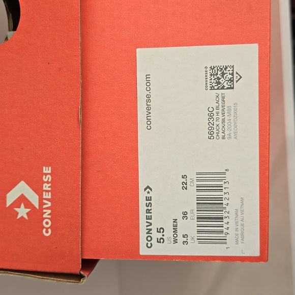 New Converse Chuck 70 Hi Tops Womens Size 5.5 Shoes Floral Silver-Black - Picture 10 of 11